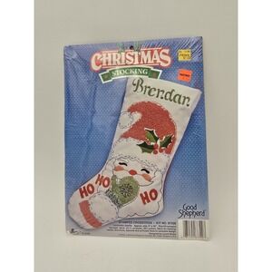 Good Shepherd Stamped Cross Stitch Stocking Kit Laughing Santa New Christmas